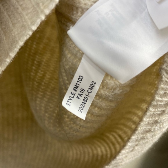 Madewell Wool Nkit V-Neck Long Sleeve Cozy Beige Cream Fall Winter Sweater Small - Picture 7 of 12